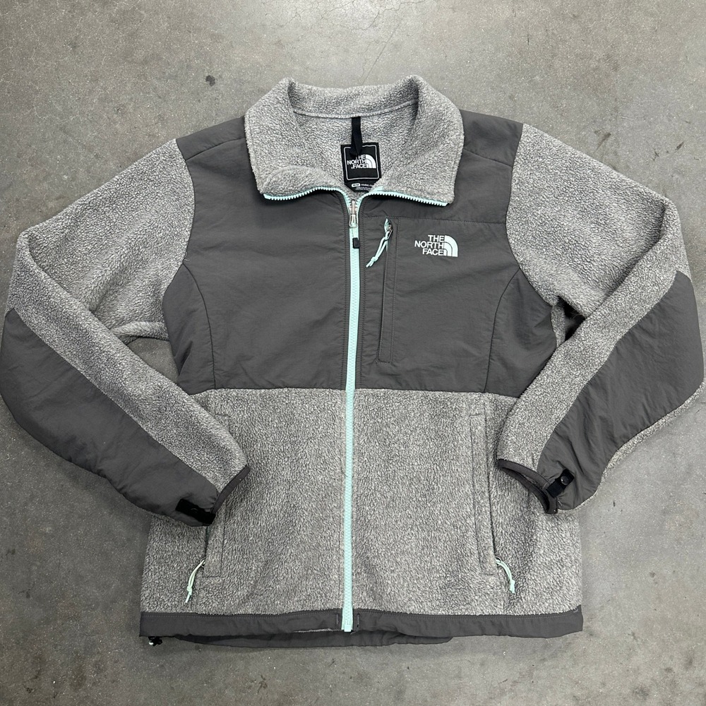 The North Face Denali Polartec Fleece Jacket Womens M Grey Charcoal Full Zip